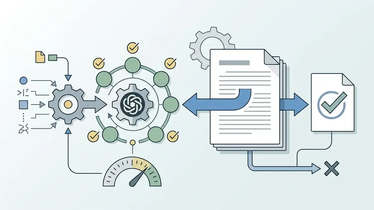 Mathematical tokens processed by gears and a central node to validate document authenticity