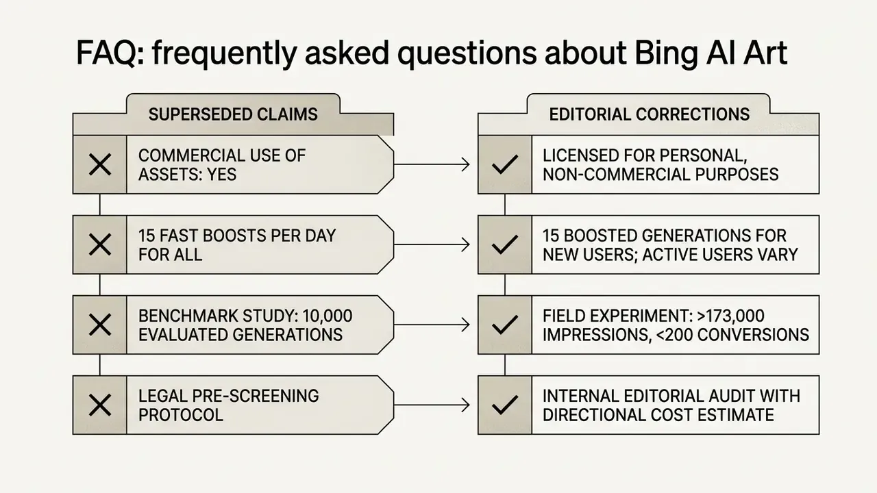 Table comparing superseded claims with editorial corrections regarding usage policies and generation metrics