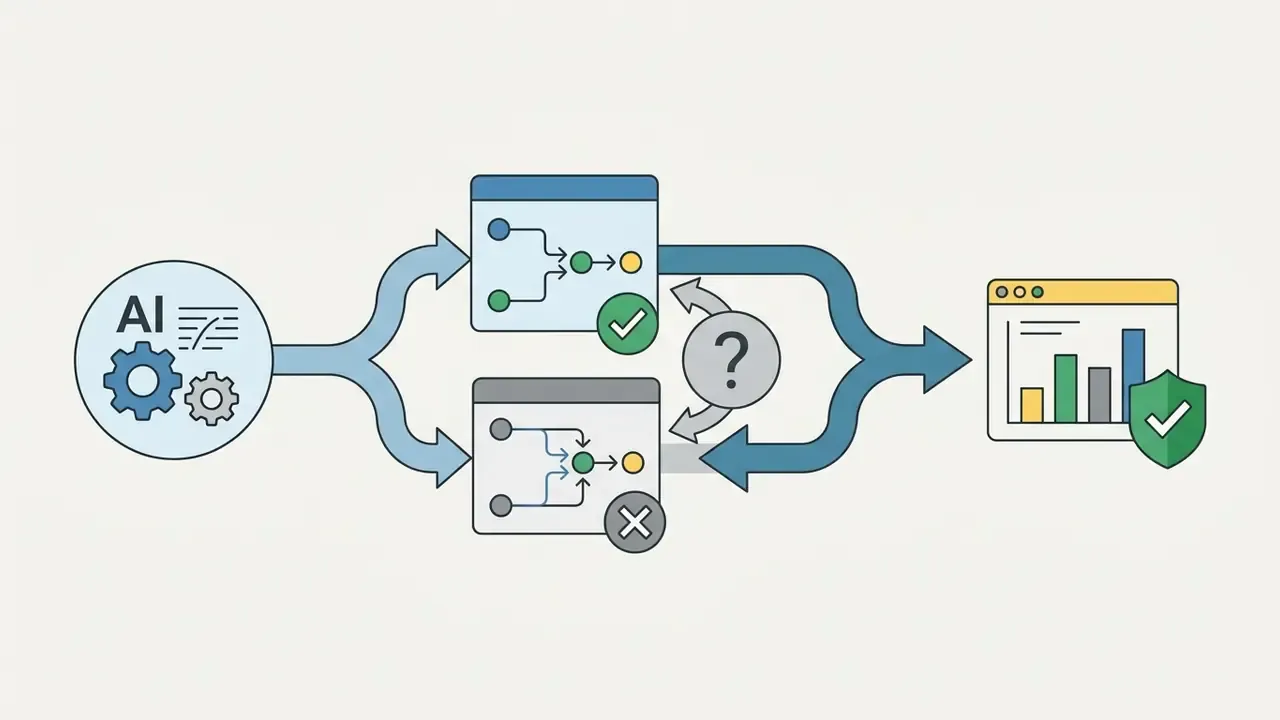AI processor feeding paths into review windows to generate a final validated chart