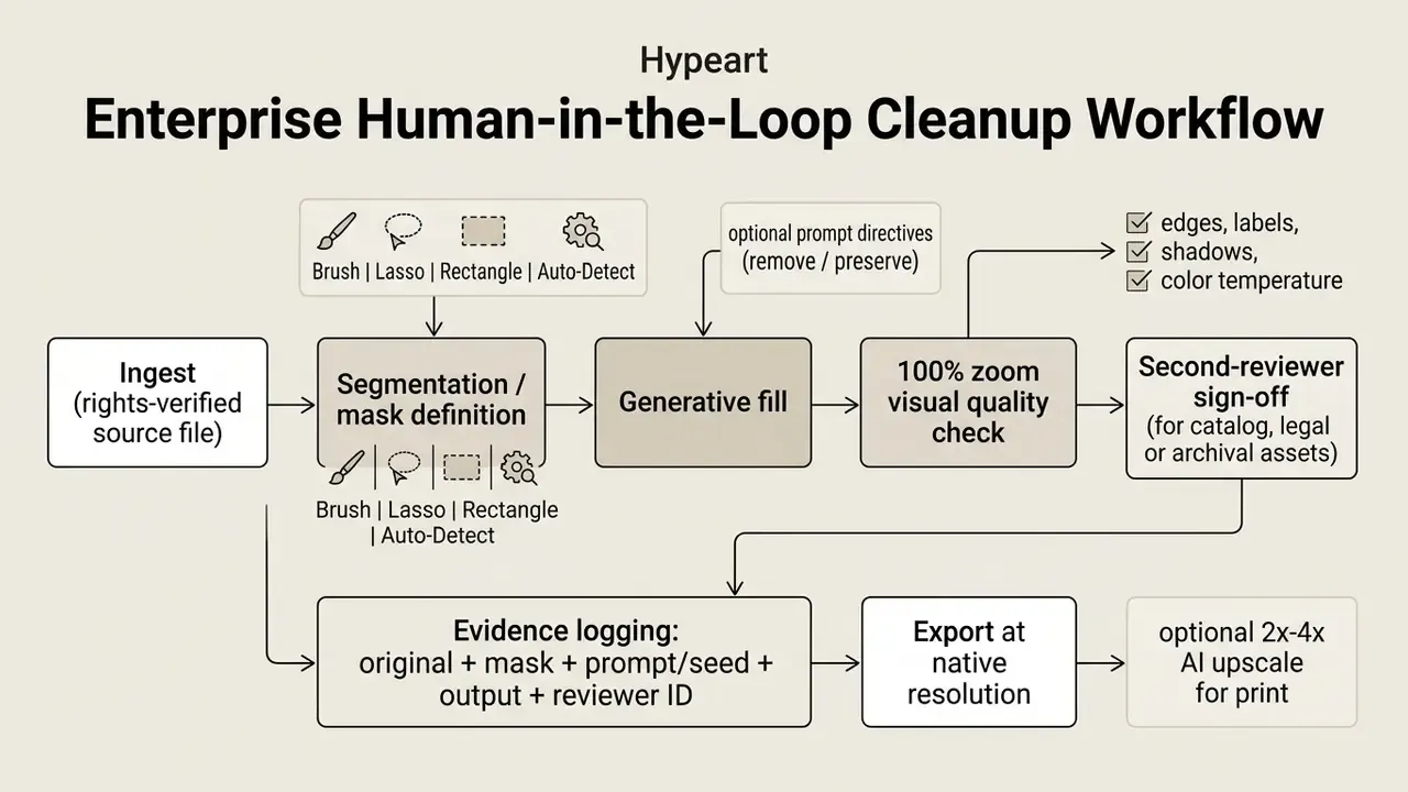 Flowchart detailing the steps from file ingestion and mask definition to final export and logging