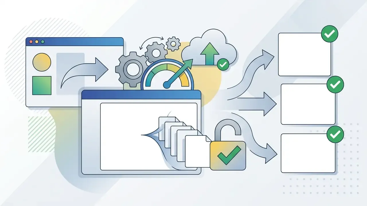 Visual representation of cloud processing and unlocked file export options for a photo collage app