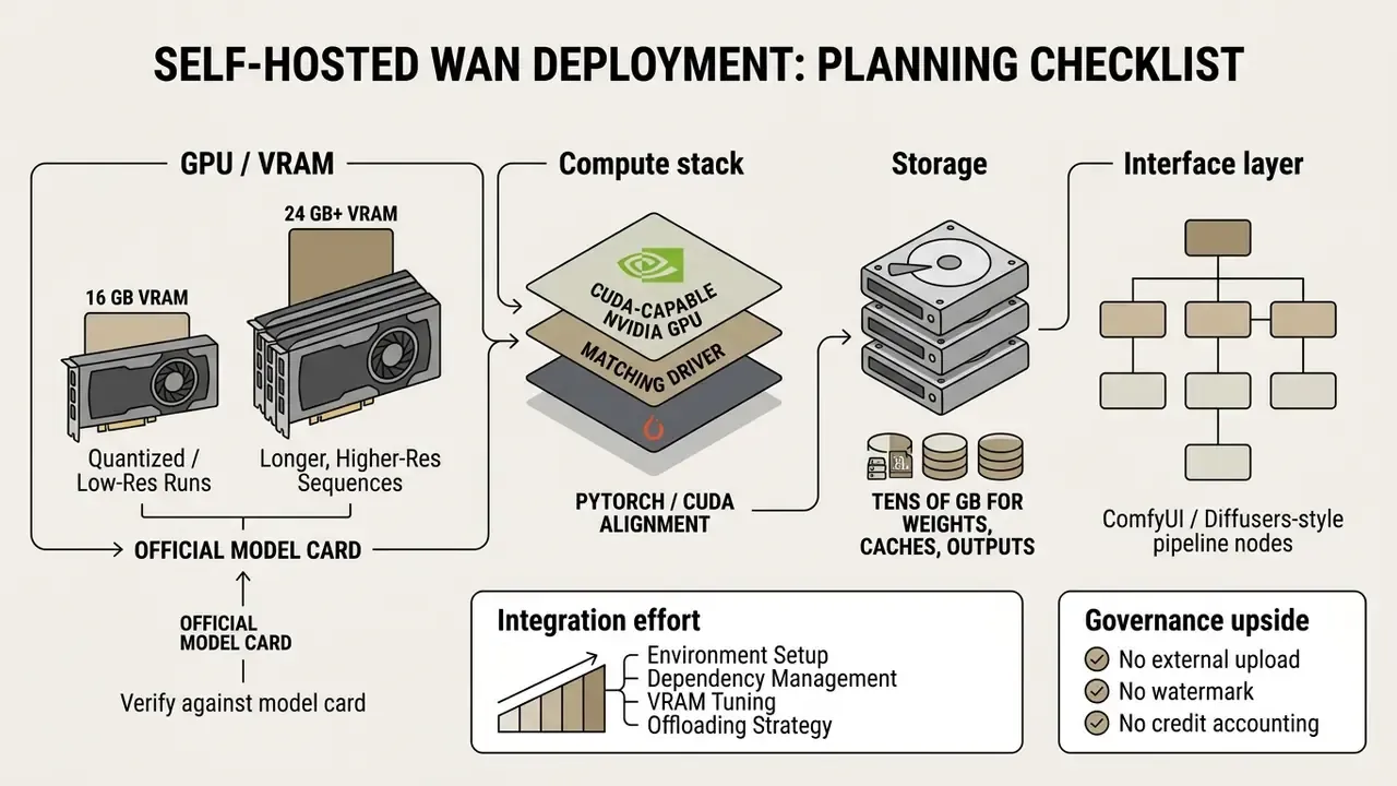Technical diagram outlining hardware requirements including GPU, compute stack, storage, and interface nodes