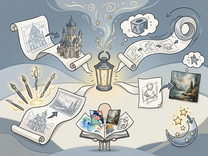 NightCafe AI Image Generator book illustration example.