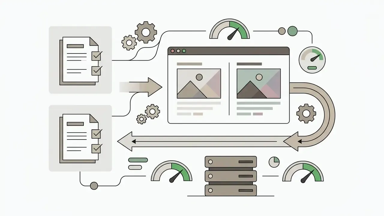 System showing document comparison with a feedback loop to original files and server storage