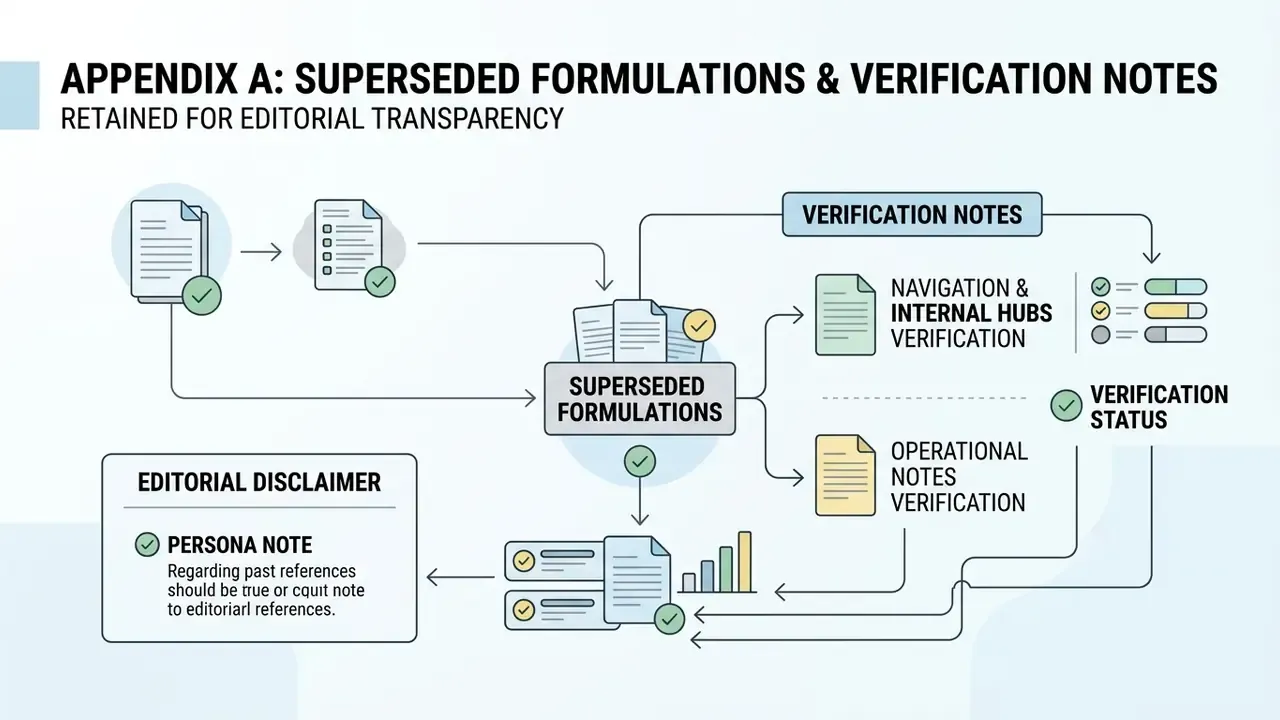 Document flow mapping verification notes, internal hubs, and editorial status for transparency