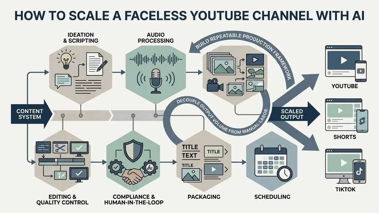 Steps for a repeatable content production system leading to scaled video output across social platforms