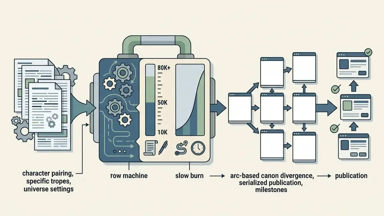 Machine processing narrative inputs into serialized chapters for online story publication