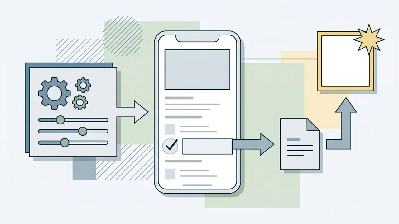 Smartphone screen showing settings being applied to a document to create a new wallpaper