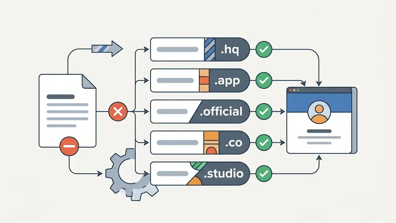 Flowchart showing document suffixes being applied to usernames to bypass availability errors