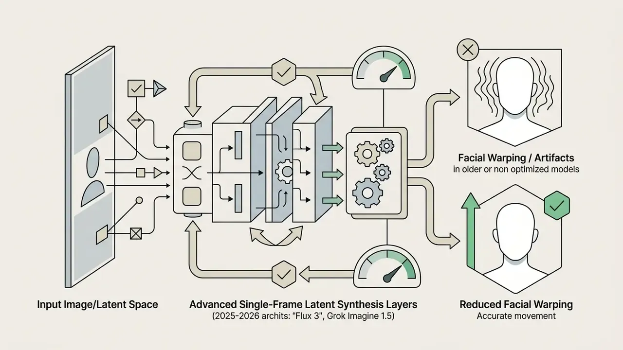 Latent synthesis layers processing input images to minimize facial warping and improve movement accuracy