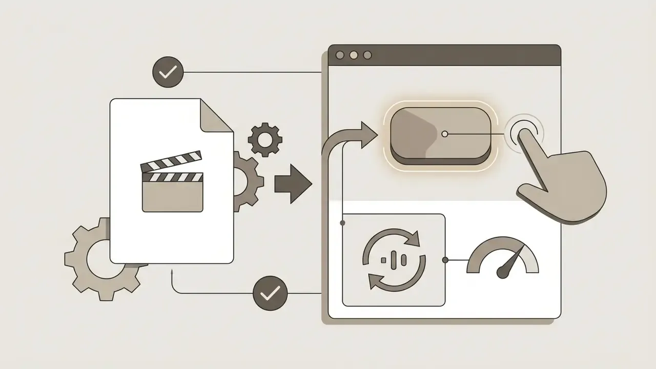Hand cursor tapping a button on a software interface to select loop count and motion speed settings