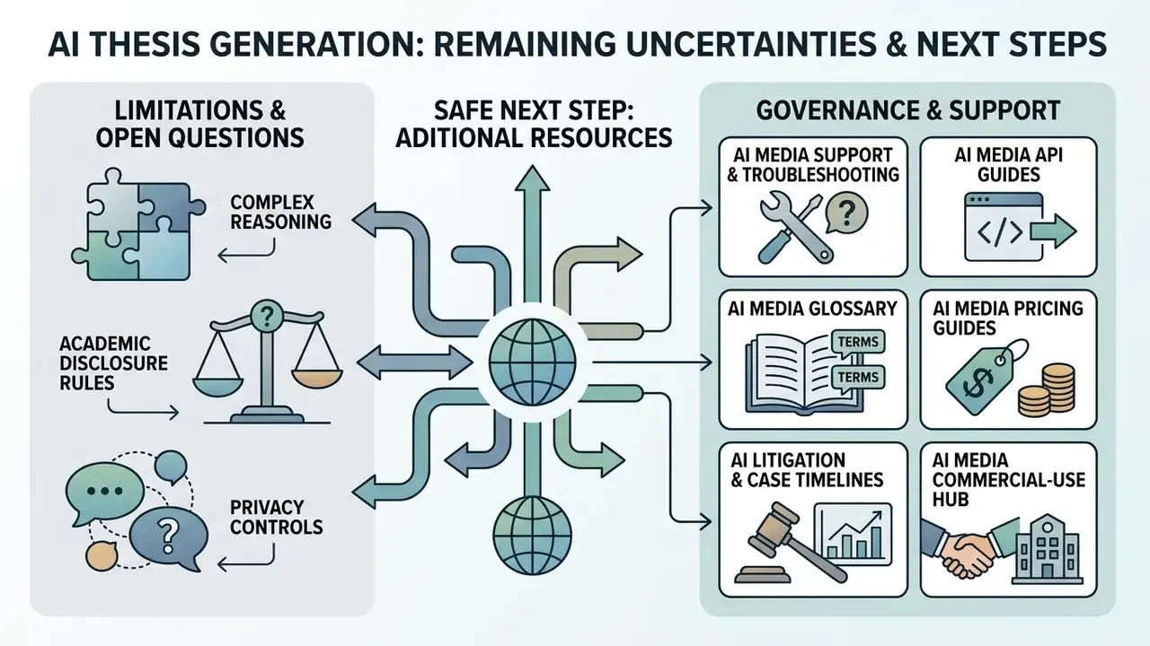 Infographic linking research limitations and open questions to governance and support resources