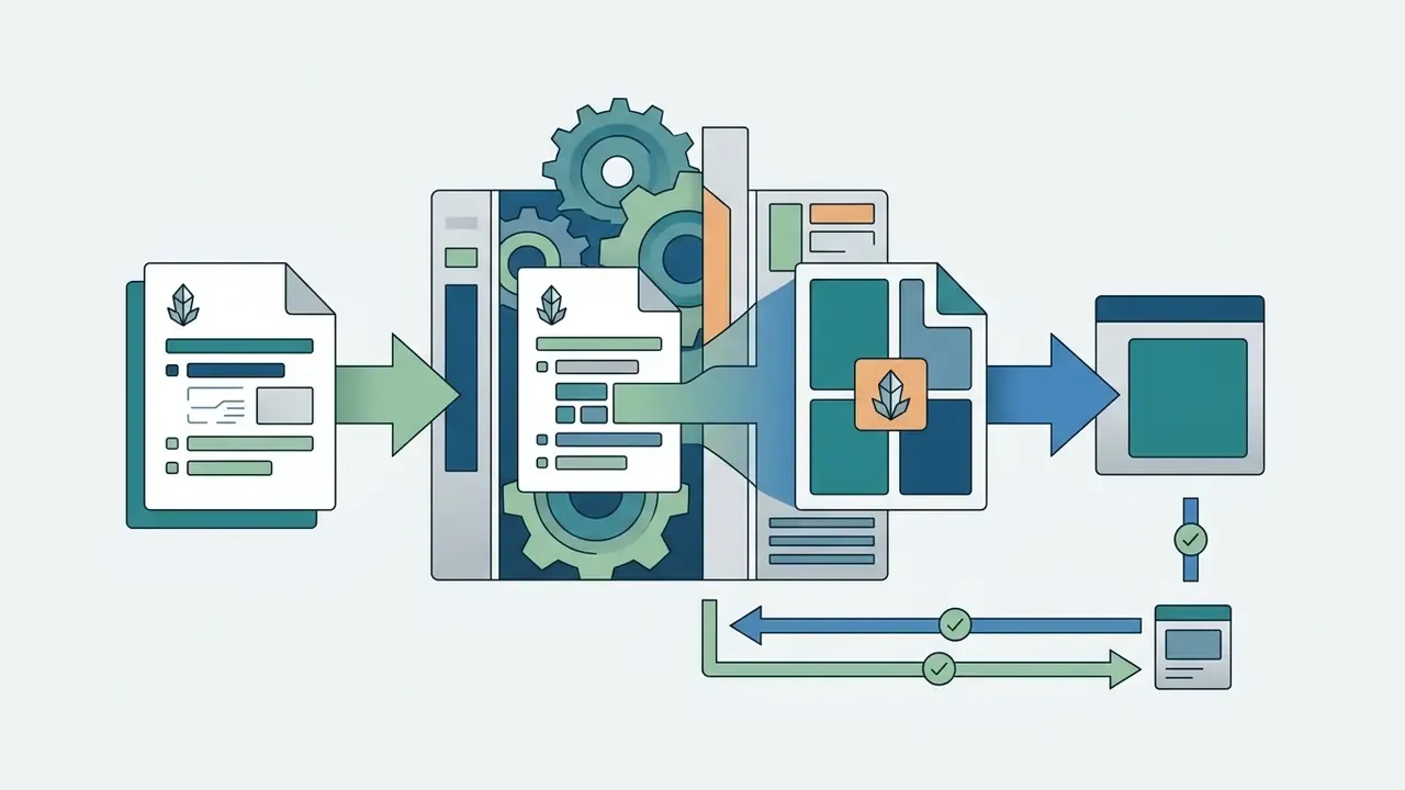 Document payload transformation process with gear-driven mapping and asynchronous webhook feedback loops