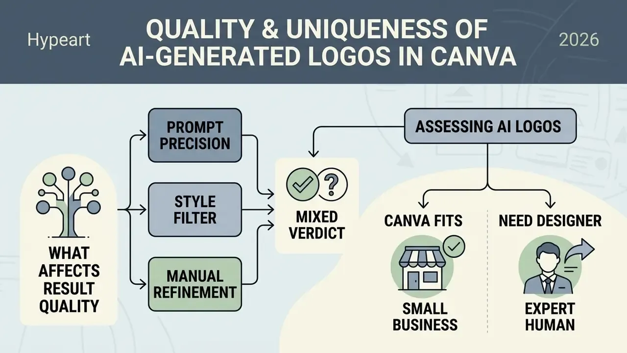 Infographic showing factors influencing design outcomes and when to choose automated tools or a professional