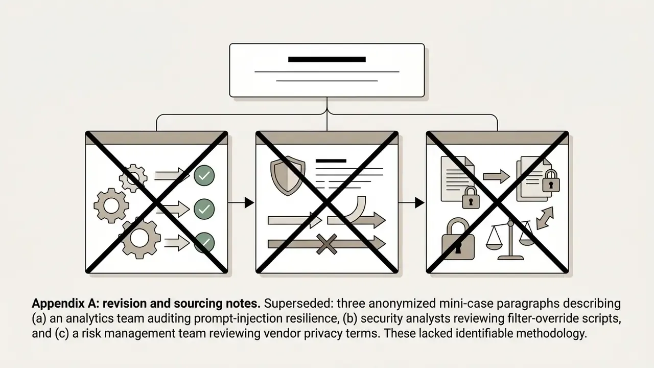 Three square icons representing superseded research methods marked with large black X symbols