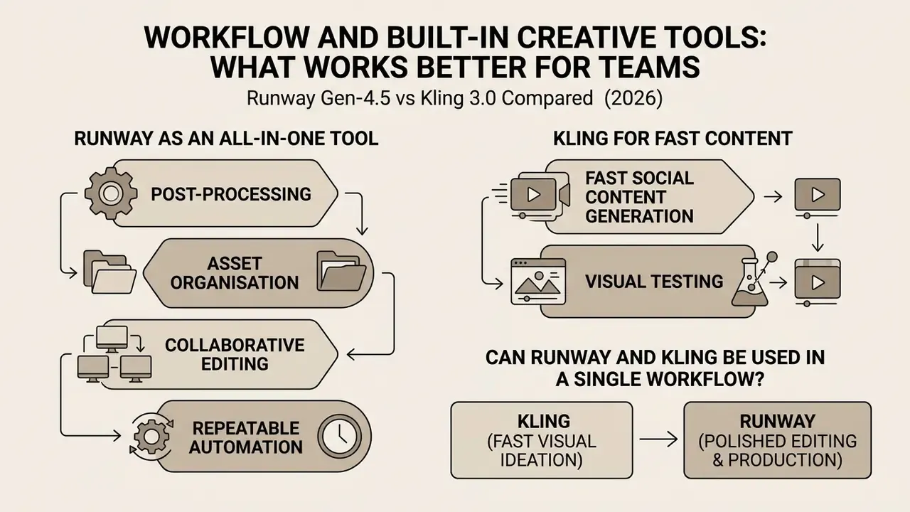 Diagram contrasting creative production workflows for professional editing versus rapid social content