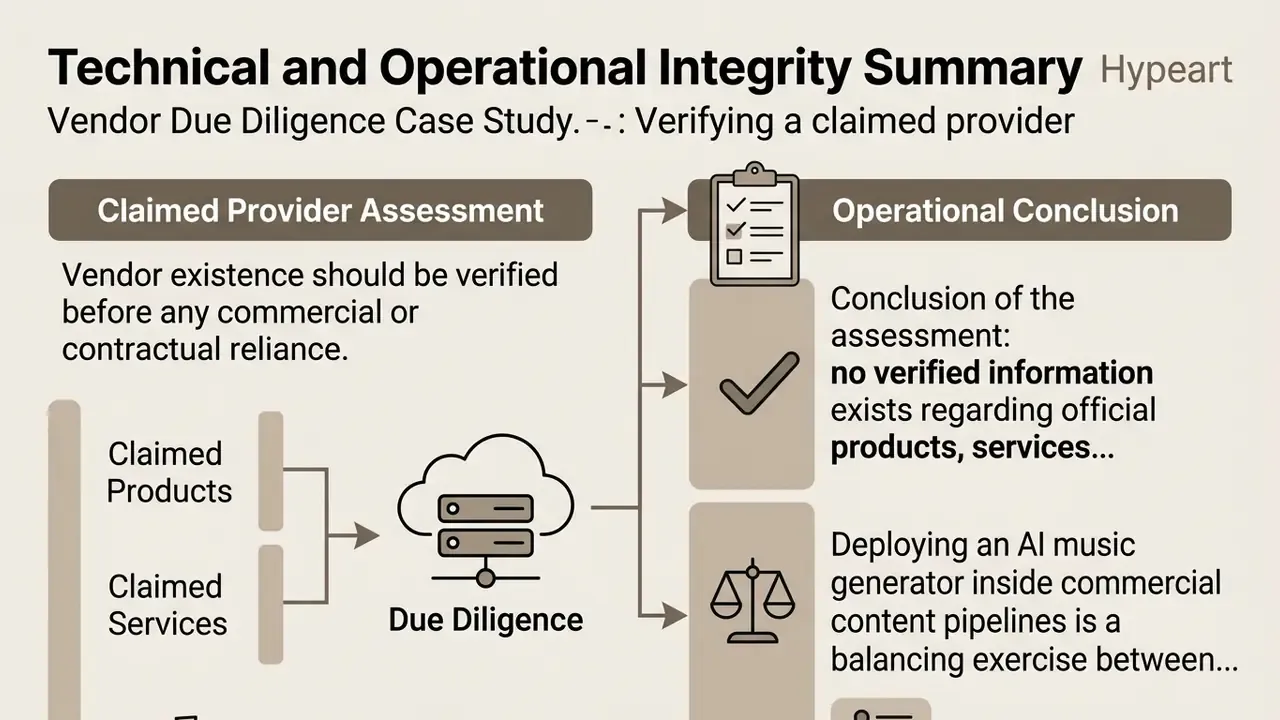 Flowchart showing a vendor due diligence process with assessment steps and operational conclusions