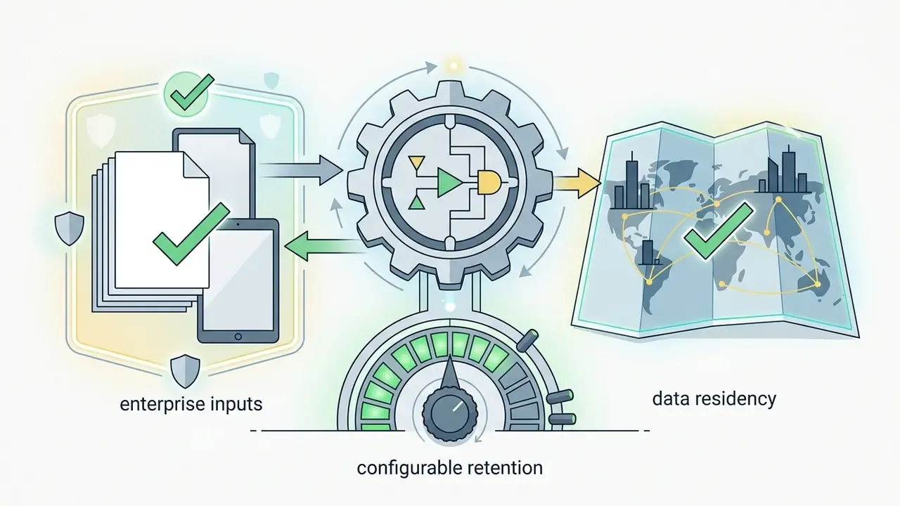 Documents and devices feeding into a gear processor connected to a world map and retention gauge