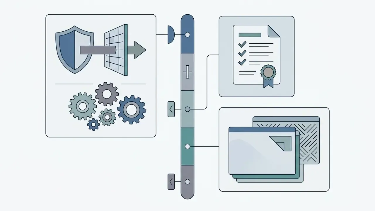 Diagram showing security configuration, consent documentation, and digital watermarking workflows