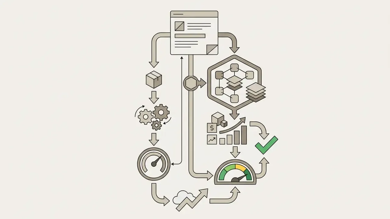 Document processing cycle showing financial data, cost analysis, and performance metrics for AI tools