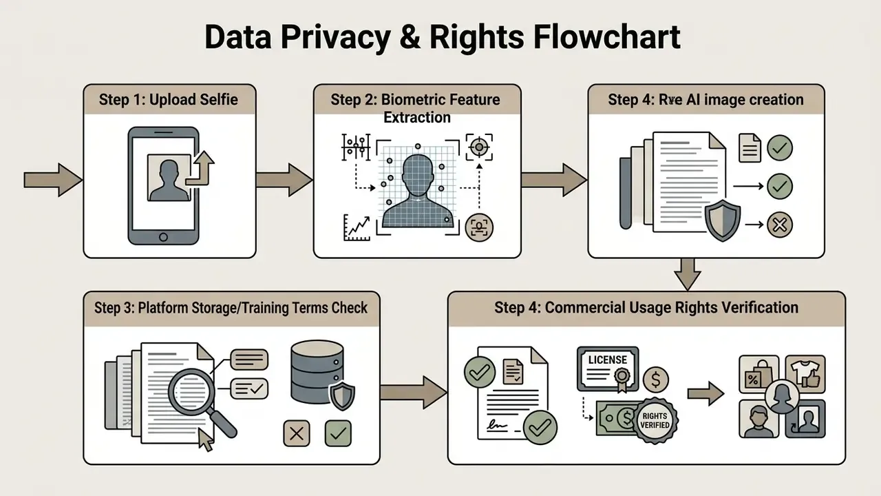 Step by step process for handling biometric data when creating AI generated images of yourself