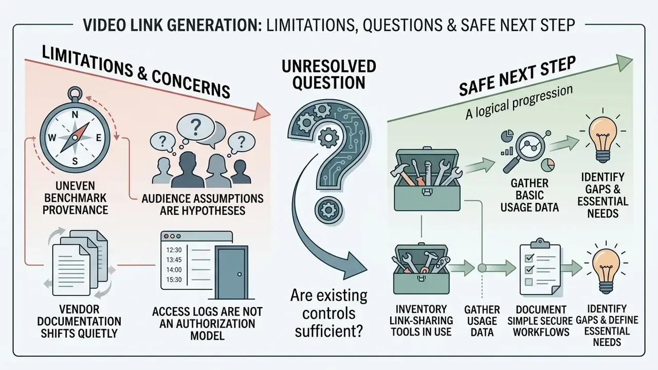 Infographic mapping evidence limitations, an unresolved question, and a logical progression for tool inventory