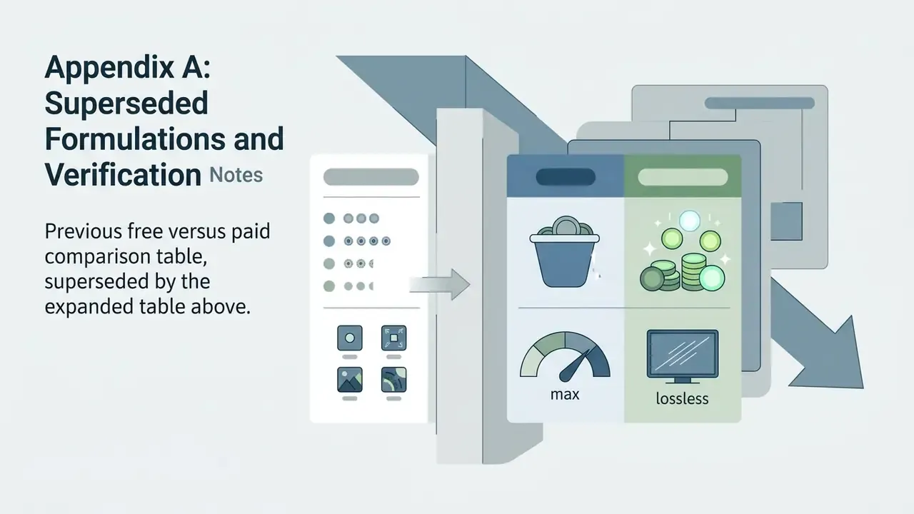 Comparison table displaying icons for credit allocation, resolution, and performance metrics