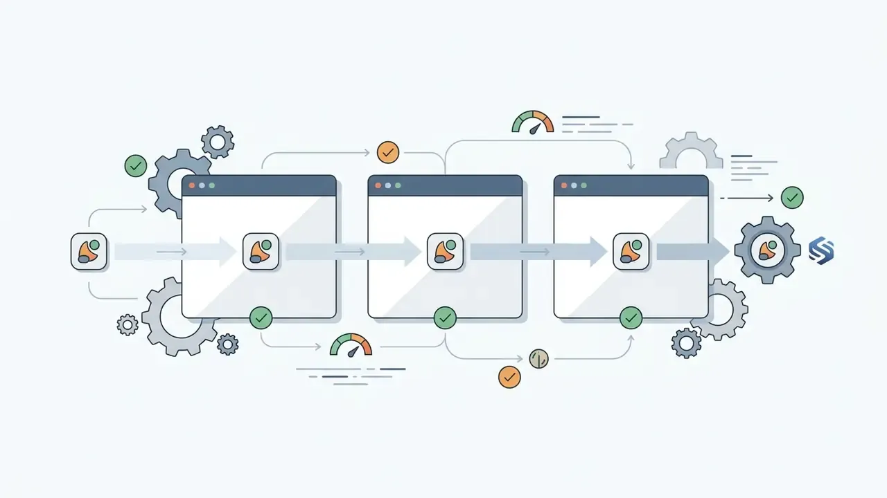 Visual representation of an entity handle moving through three sequential video generation frames