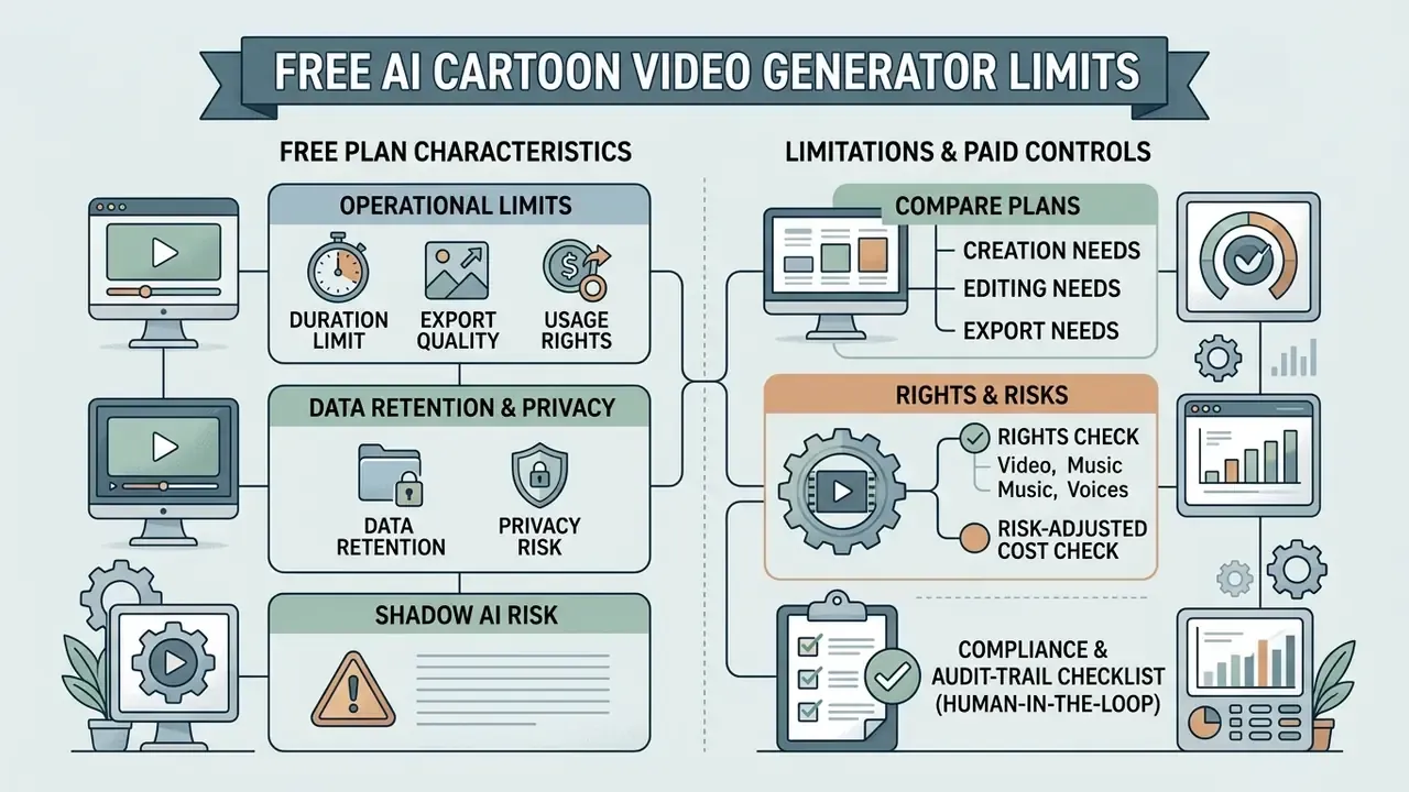 Comparison chart detailing free plan operational constraints versus paid control and risk factors
