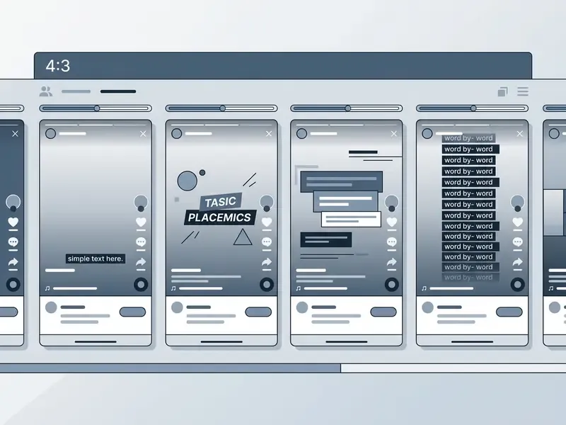 Series of mobile screens showing different subtitle styles to add subtitles to any video online