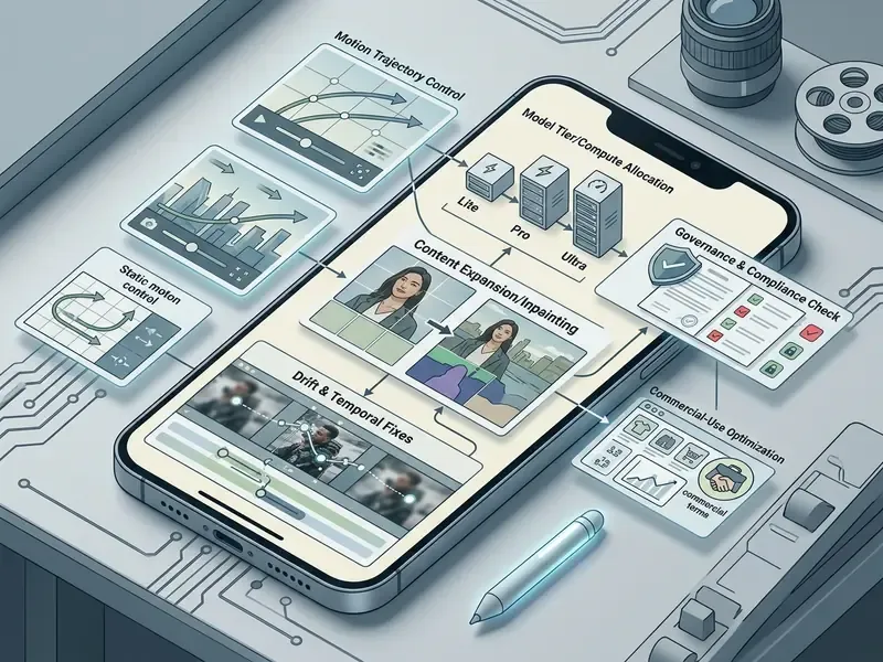 Smartphone screen displaying technical workflows for an AI photo to video maker app