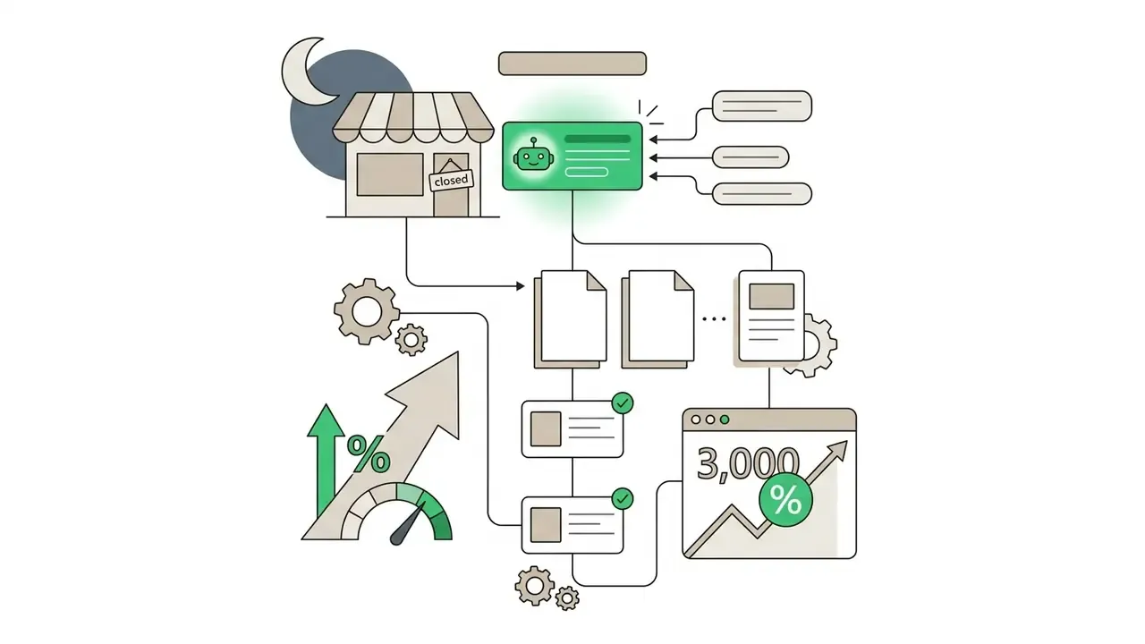 Workflow showing an after-hours store bot capturing customer data to drive business growth and sales metrics