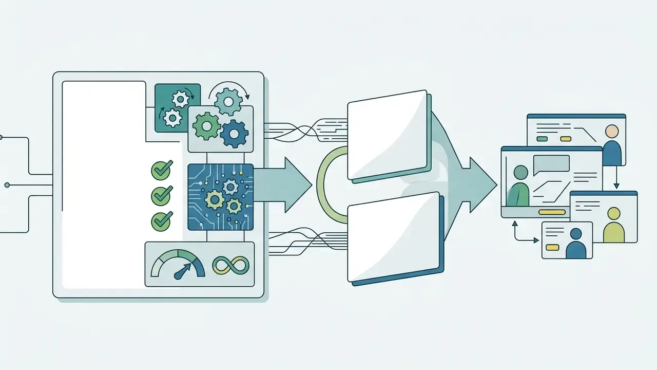 Server processing data through gear mechanisms and infinity symbols to stream video to multiple users