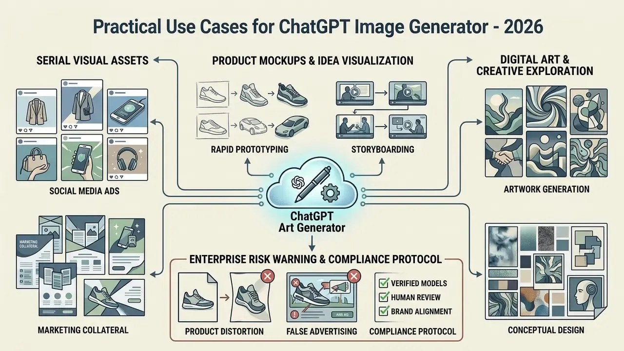 Central cloud hub connecting business applications like marketing, product prototyping, and risk compliance