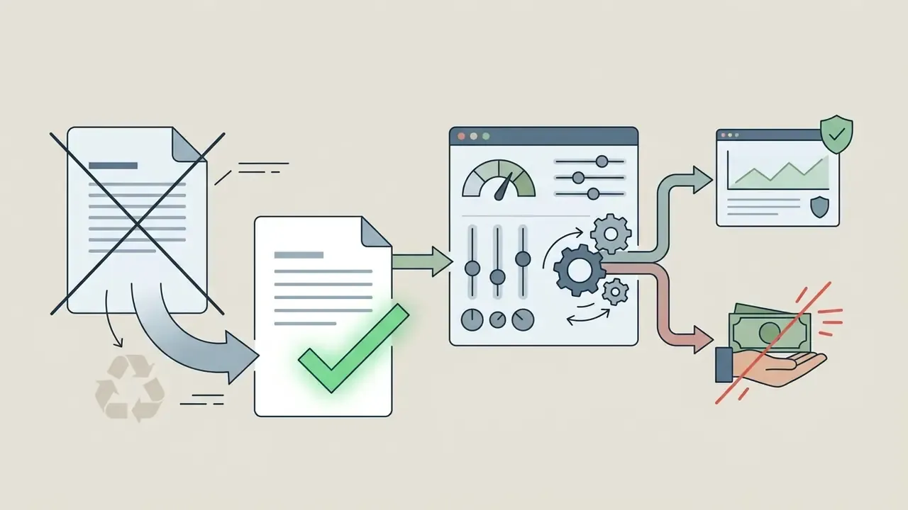 Document being corrected by a gear system and routed away from monetary compensation