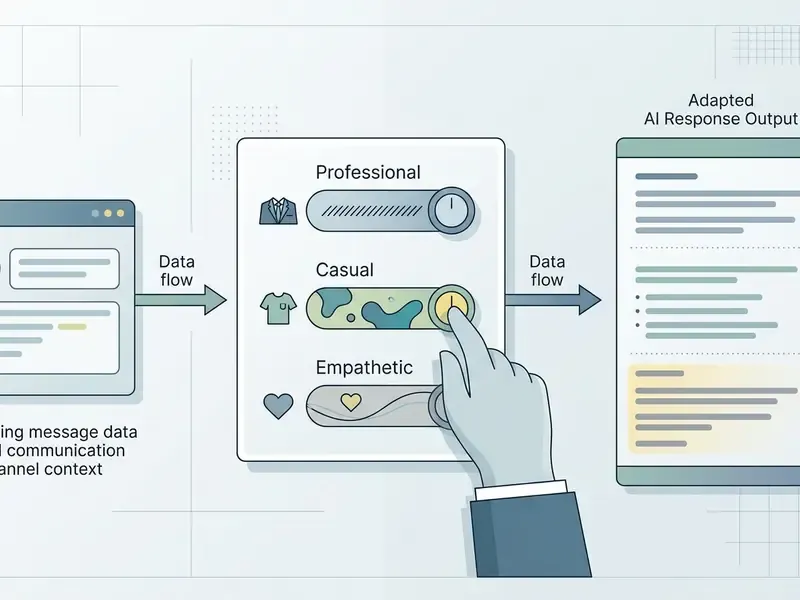 Hand selecting a casual tone setting to transform input message data into a tailored text output