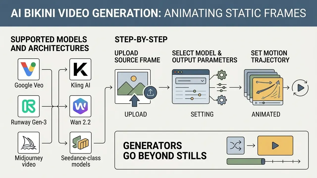 Overview of AI video models and the workflow for transforming static images into motion sequences