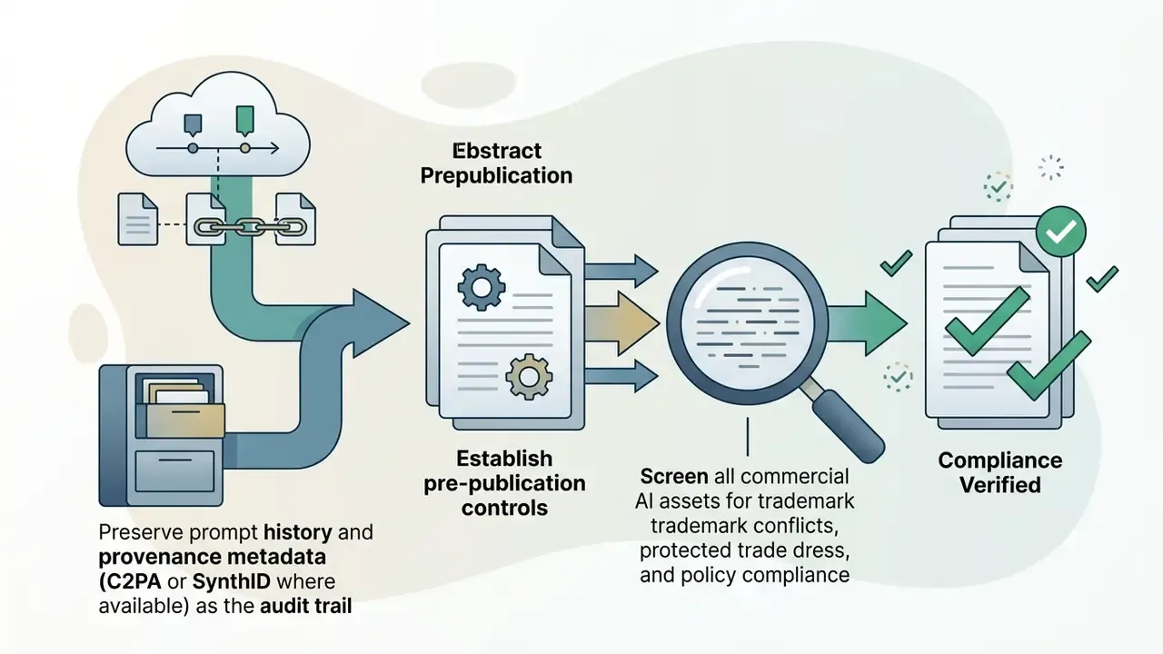 Cloud metadata and file icons flowing into a document screening process with a magnifying glass