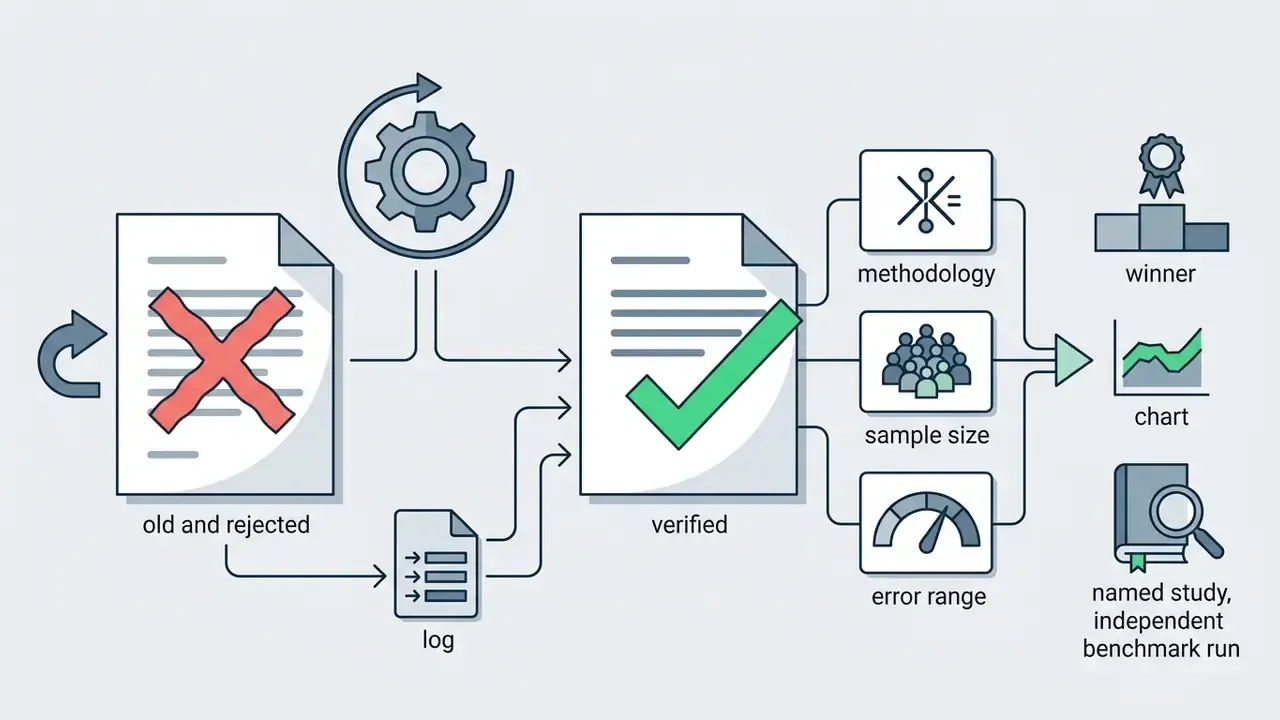 Rejected document processing into a verified file with methodology, sample size, and error range metrics