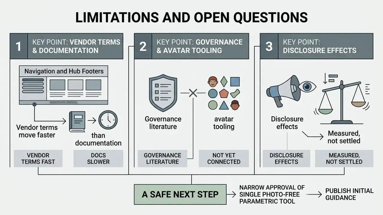 Three numbered panels outlining challenges with vendor terms, governance literature, and disclosure effects