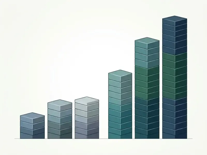 Bar chart showing increasing stacks of blocks representing credit allocations across subscription tiers
