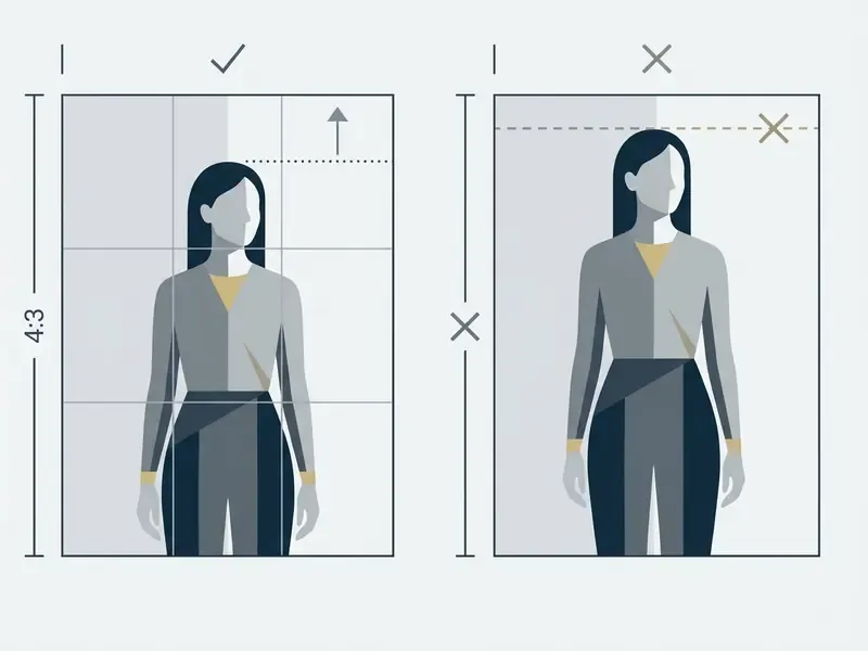 Comparison of correct subject placement with headroom versus incorrect framing with too little space