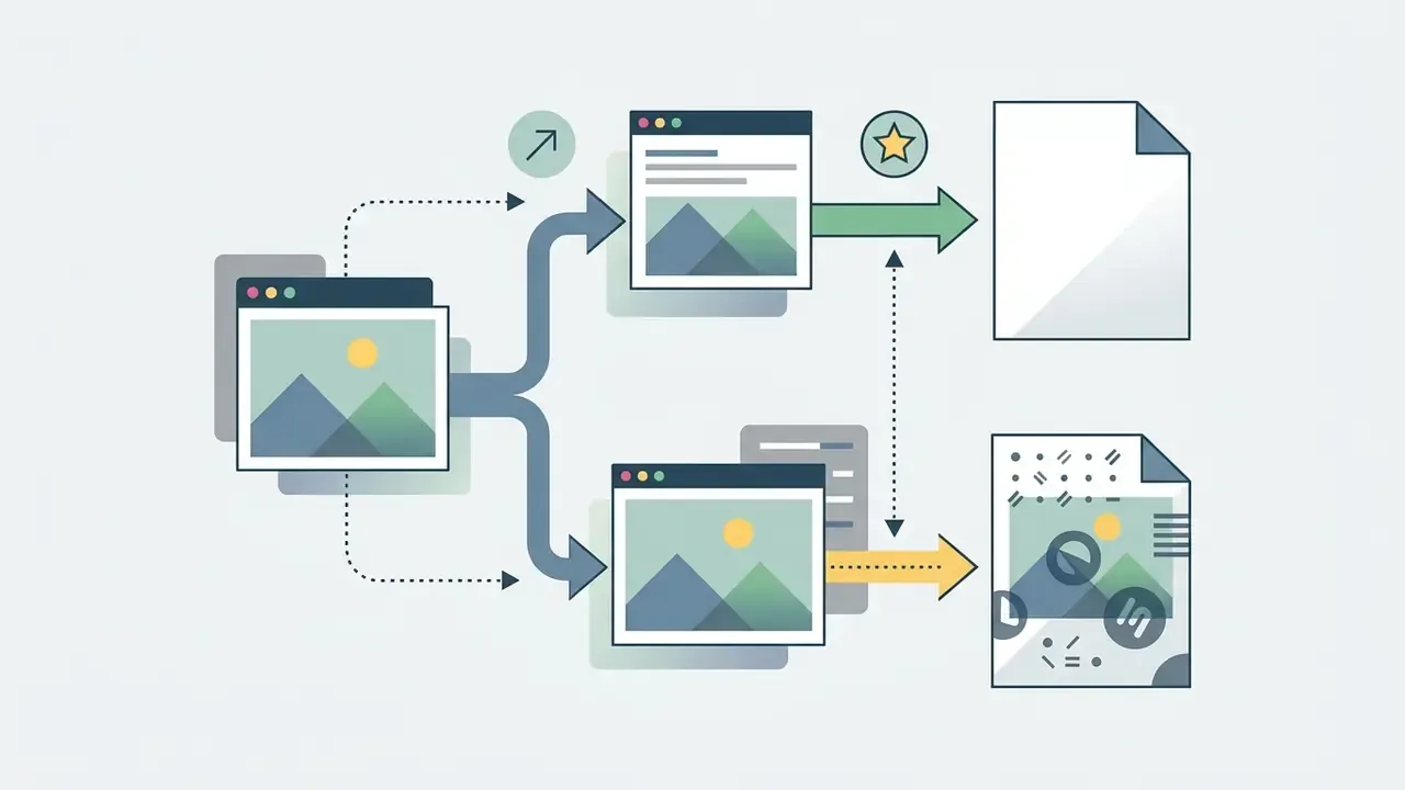 Image processing paths leading to a clean file or a watermarked document with symbols