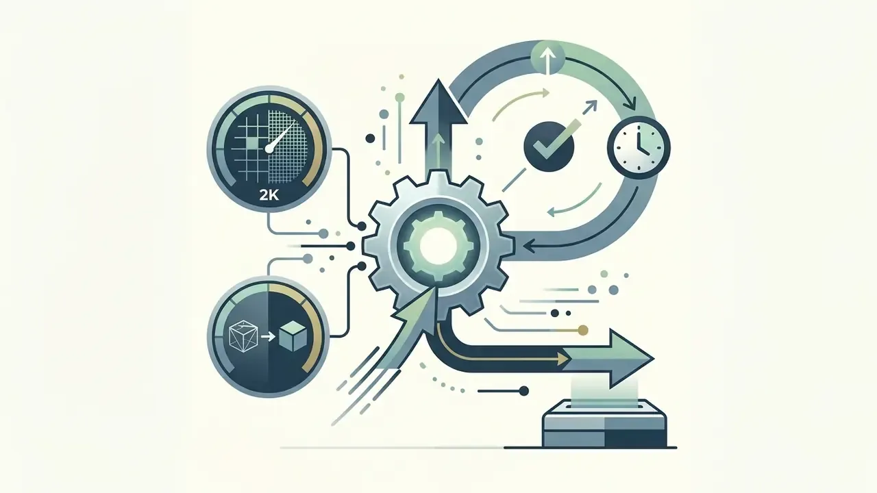 Central gear mechanism connecting resolution and draft mode gauges to a clock and output printer