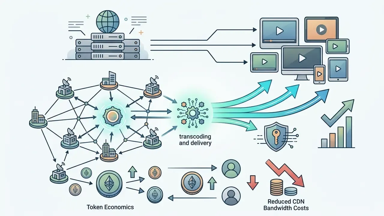 Distributed network of nodes processing video streams with token incentives and bandwidth cost savings