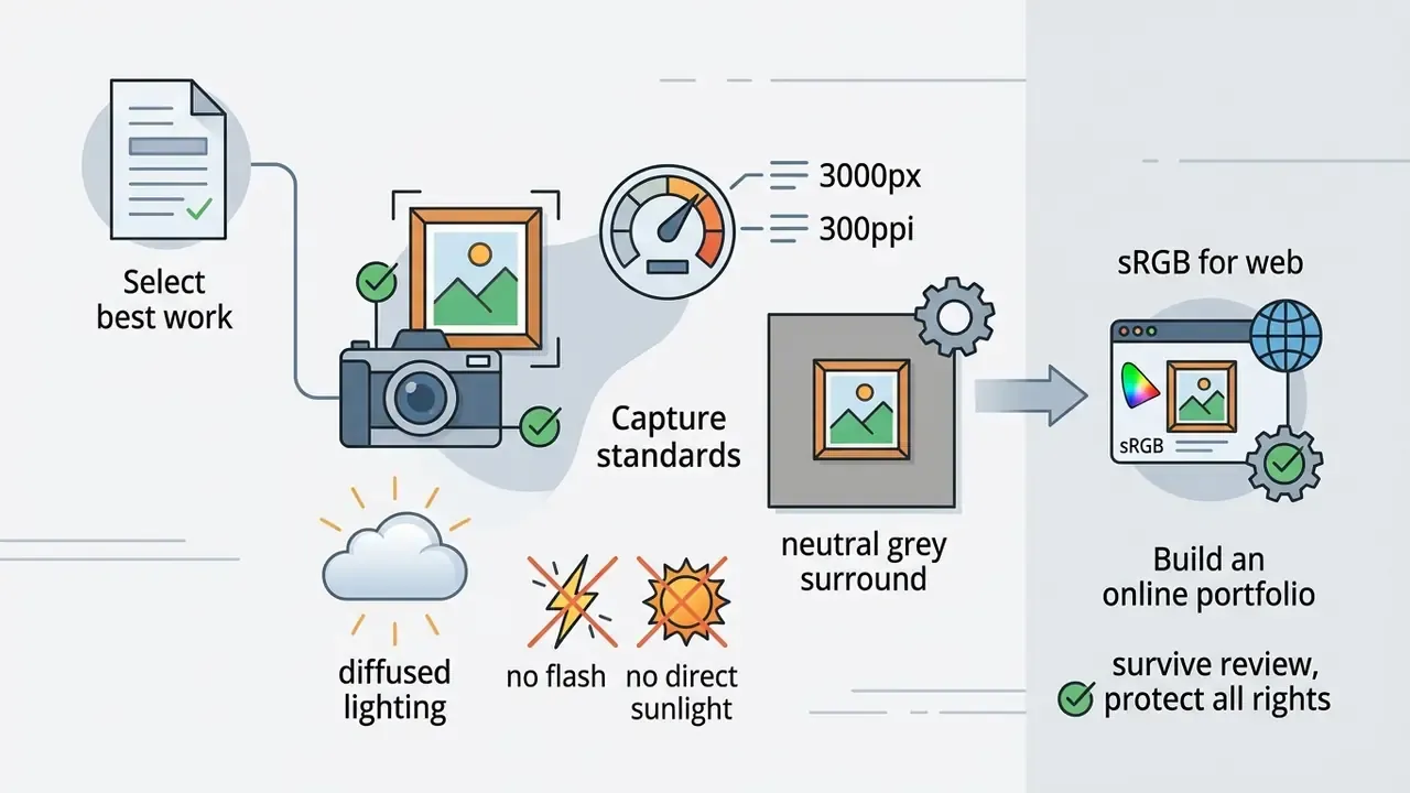 Technical requirements for photographing artwork to create an art portfolio