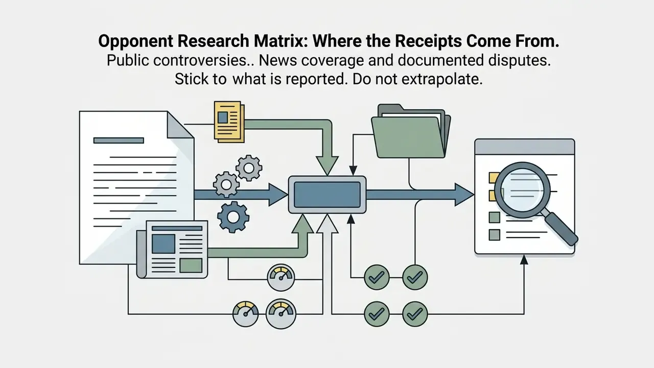 Documents and news articles feeding into a central processor to generate a list of verified claims