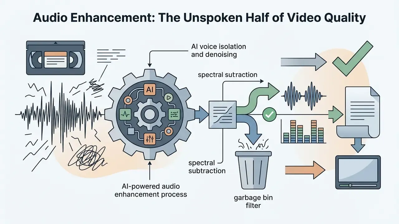Gear mechanism processing noisy audio waveforms into clean sound and filtered data output