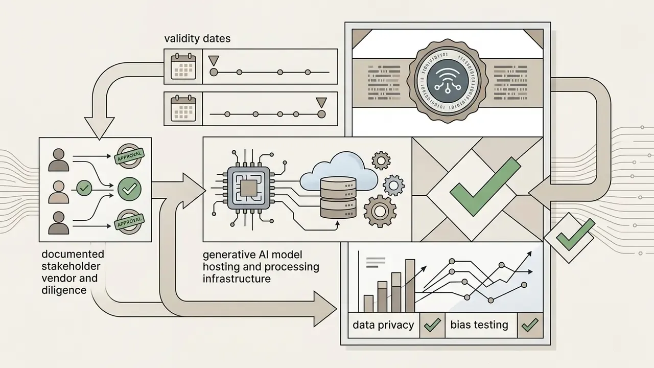 Workflow mapping vendor compliance documentation, AI infrastructure, and data privacy validation steps