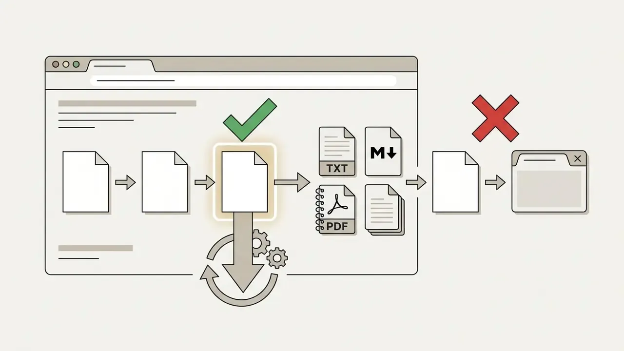 Process of exporting AI fanfic generator files to various formats before closing the browser tab
